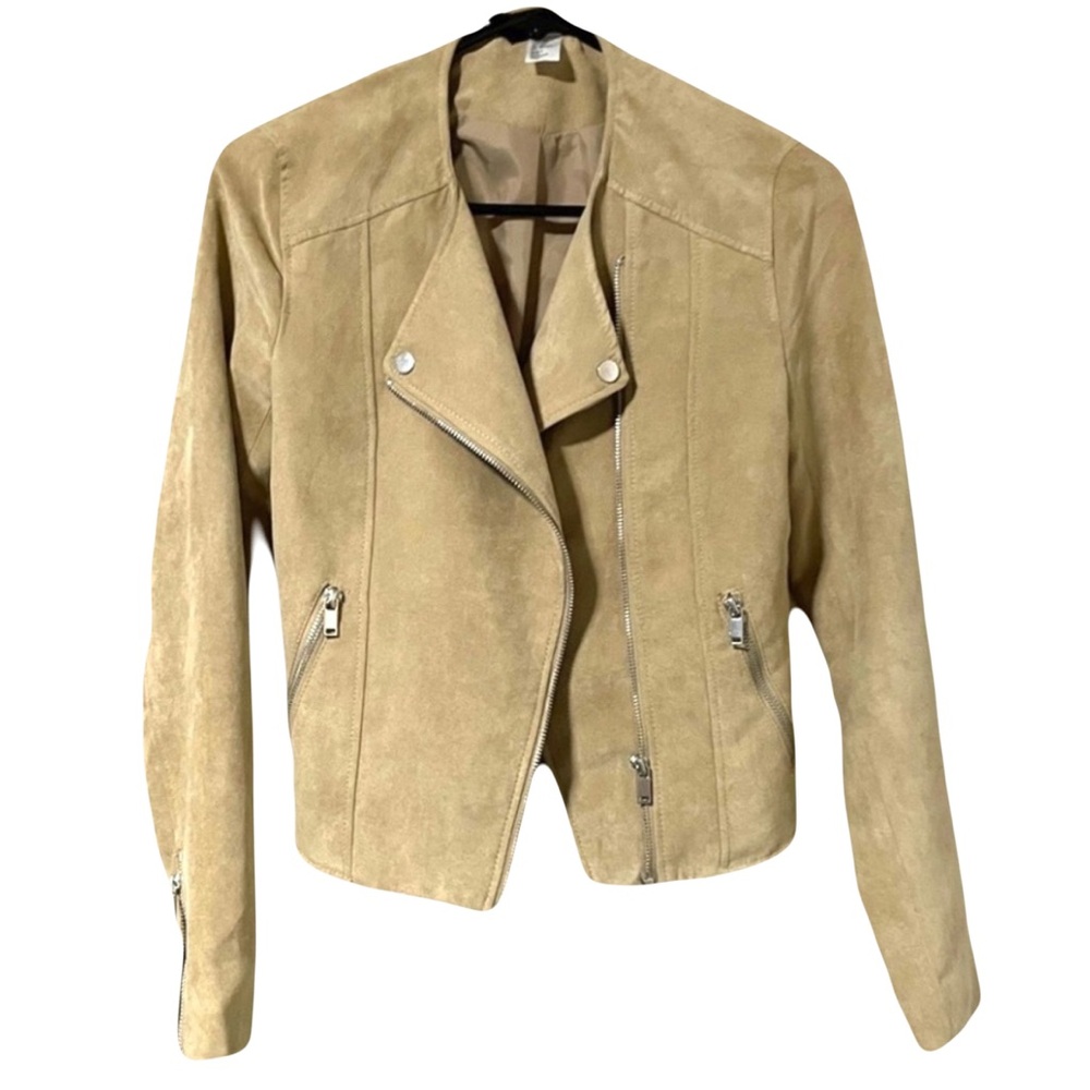 H&M Suede Moto Jacket Size 4 - Picture 2 of 9